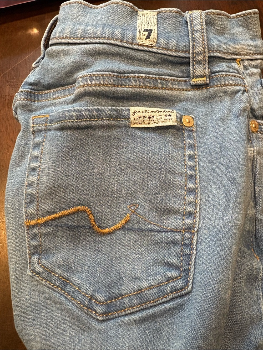 7 For All Mankind High Waist Gwenevere Medium Blue Ankle Skinny Jeans size 24 - Picture 3 of 5